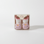 The Little Village Baby Socks - Dark Pink (Soft Cotton) – 3D Animal Design