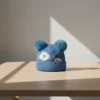 Winter Woolen Knitted Animal Face Cap (12 - 30M)- Double Pom Poms blue