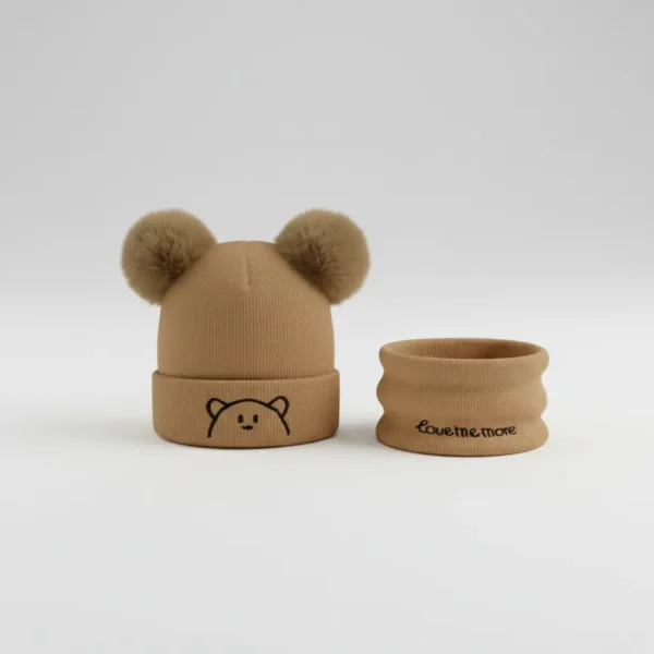 Beanie Cap & Neck Warmer Set for Winters mustard color variation