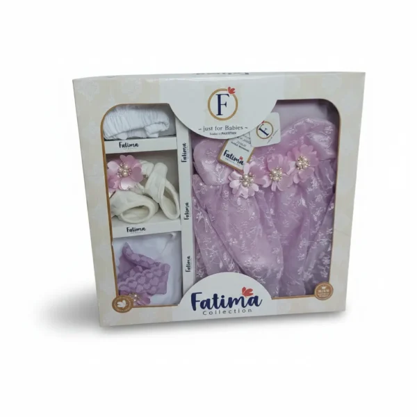 Cute Gift Pack, Newborn Baby Girls, 4PC, 2 Colors Available purple box view