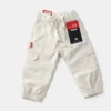 EziFit Cotton Cargo Pants Diaper Friendly STRETCHABLE Off White front