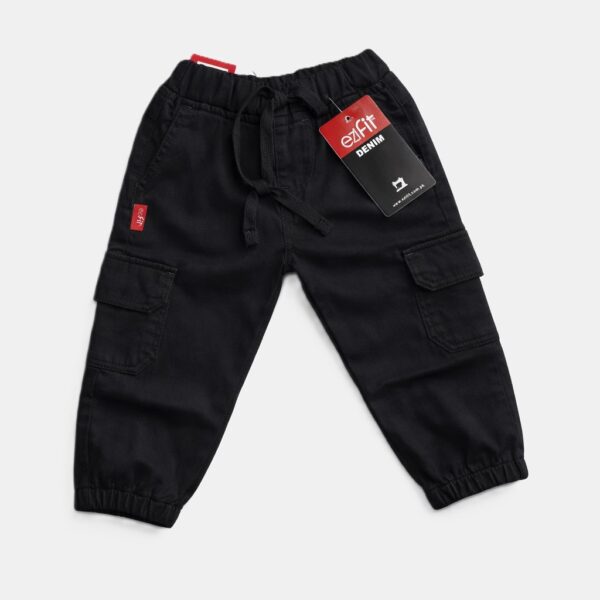EziFit Cotton Jogger Pants Stretchable Diaper-Friendly Fit BLACK front
