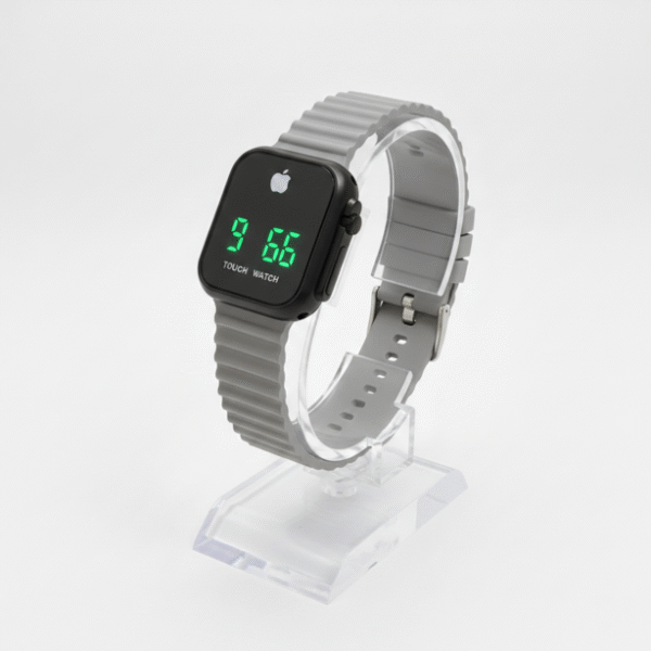 Kids Digital Watch Adjustable Strap main front featured image grey