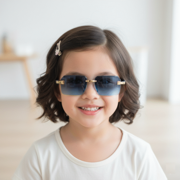 Minimalistic Kids Sunglasses green how it looks