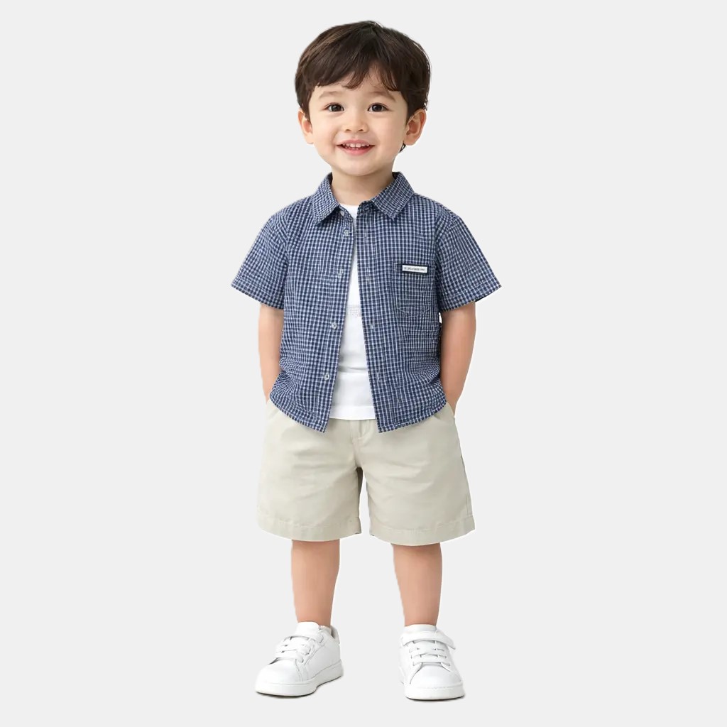 2 Boy's Casual 3-Piece Summer Outfit - Imported - 1 TO 5Y HOW IT LOOKS