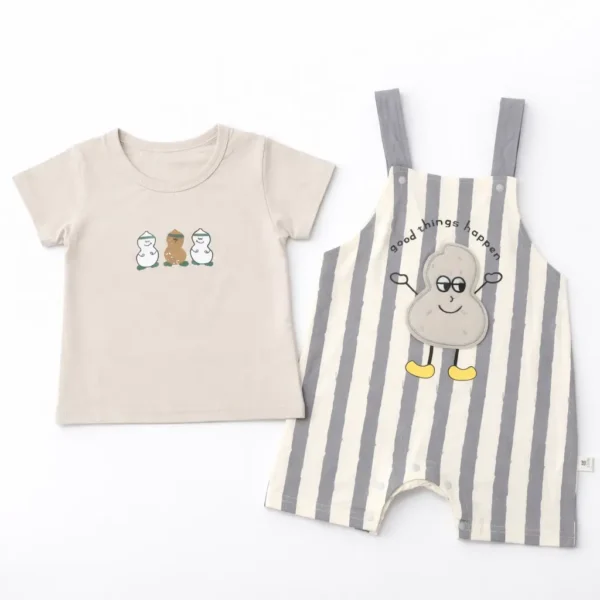 2 Piece Dungaree Set & Half Sleeve T-Shirt – 6M TO 24 M how it looks pair