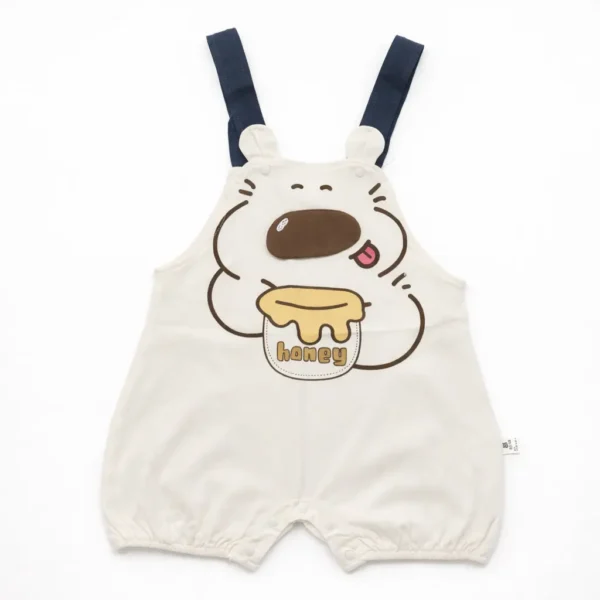 Baby Boy T-Shirt & Bear Dungaree Romper Set – Imported how it looks front romper