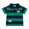 Baby Boy's Green Blue Cotton T-Shirt - Bear Patch – Imported shirt