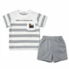Baby Boys Striped T-Shirt & Grey Shorts Set – Imported how it looks pair