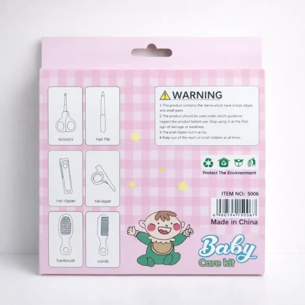 Baby Care Kit 6PCS – Newborn Grooming Set - Imported PINK BACKSIDE