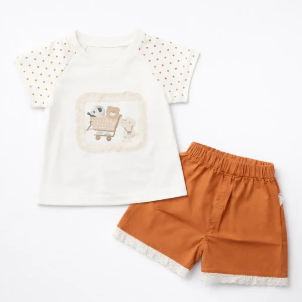 Baby Cotton T-Shirt & Shorts Outfit Set - Imported pair
