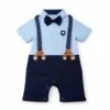 Baby Gentleman Romper Suit - Suspenders & Bow Tie Blue main photo