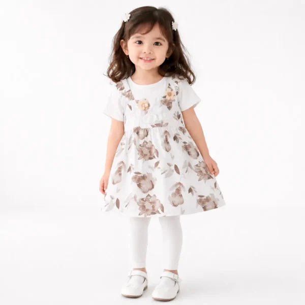 Baby Girl Floral Round Neck Summer Frock - Imported - 1 TO 5Y main photo