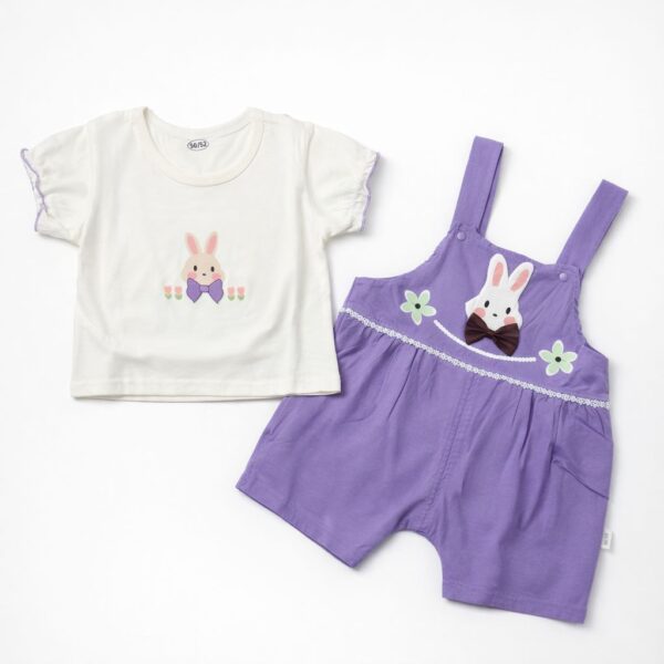 Baby Girls Bunny Top & Romper - Imported Summer Outfit full pair