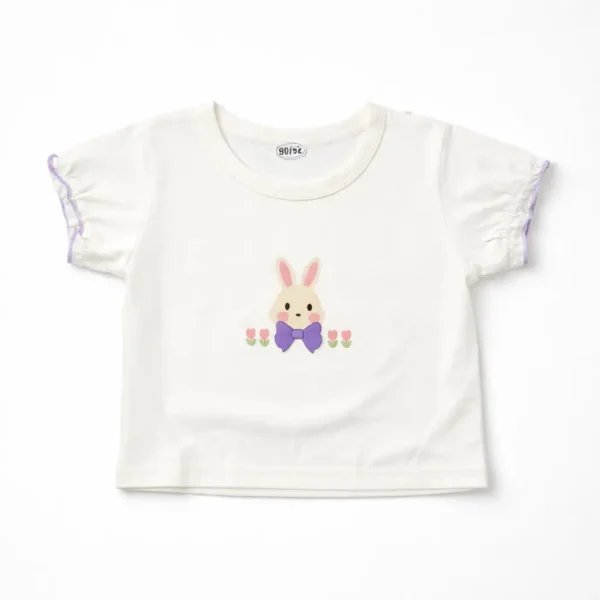 Baby Girls Bunny Top & Romper - Imported Summer Outfit shirt view