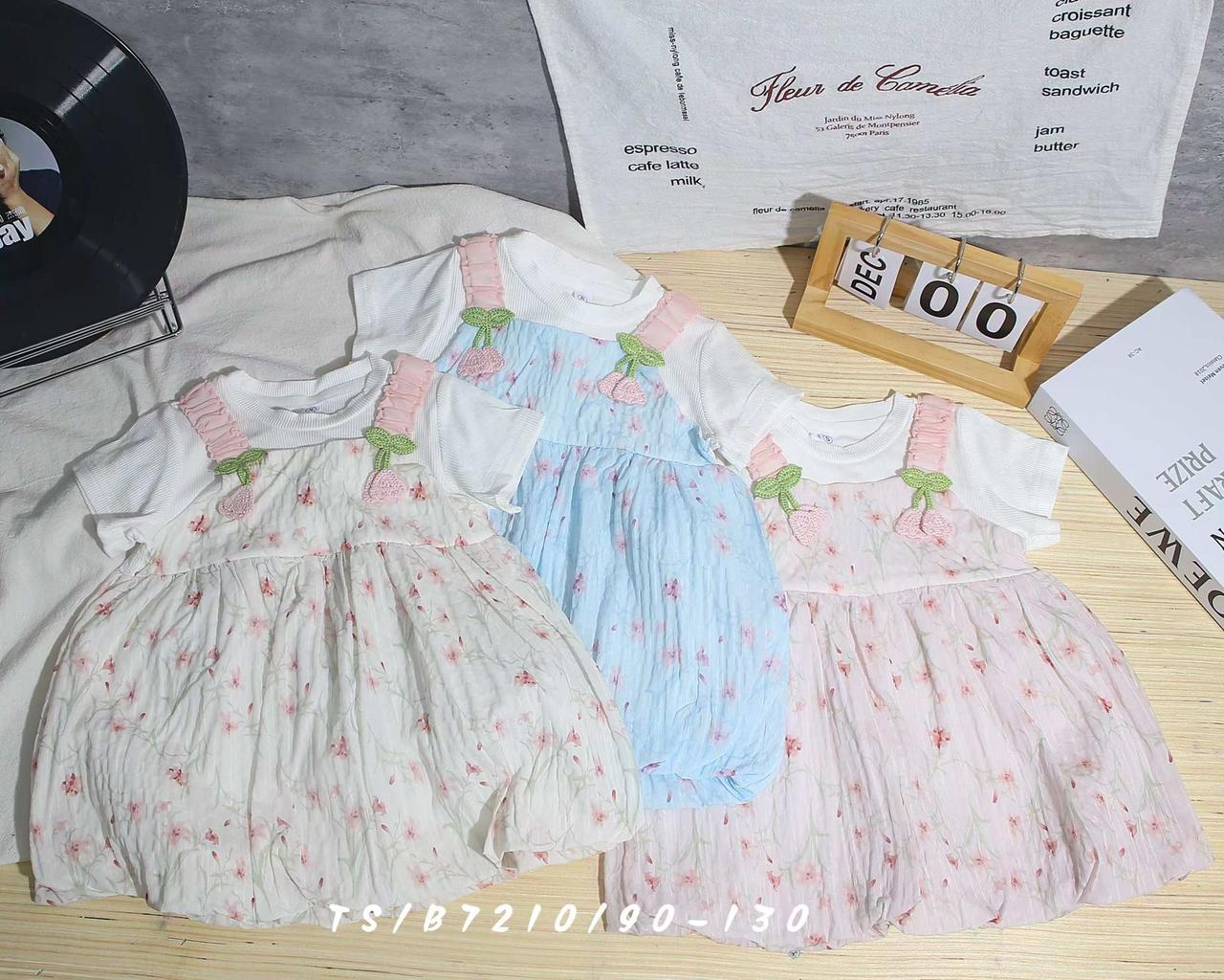 Baby Girls Floral & Cherry Frock for Summer - 1 TO 6Y