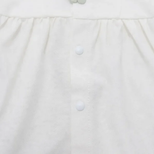 Baby Girls Floral Lace Romper Dress - Imported Summer Outfit buttons closeup