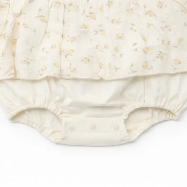 Baby Girls Floral Lace Romper Dress - Imported Summer Outfit panties closeup