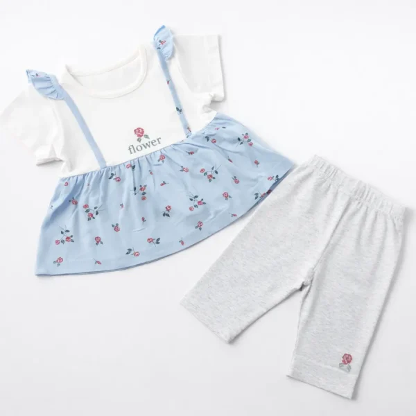 Baby Girls Floral Top & Pants for Summer - Imported Outfit complete pair