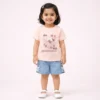 Baby Girls T-Shirt & Denim Shorts Outfit Set - Imported pair how it looks