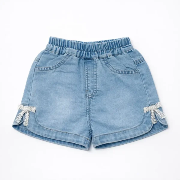 Baby Girls T-Shirt & Denim Shorts Outfit Set - Imported pair nickers