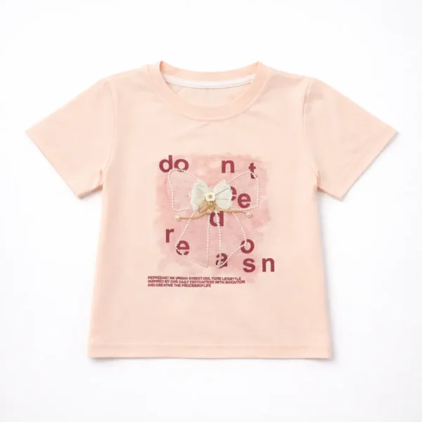 Baby Girls T-Shirt & Denim Shorts Outfit Set - Imported pair shirt