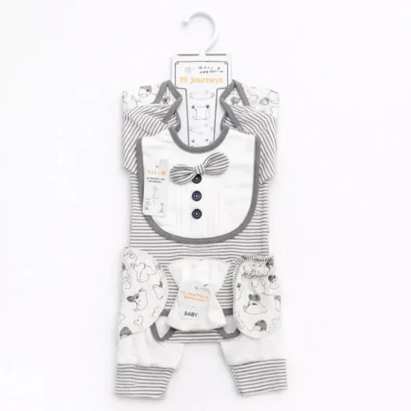 Baby Journey Bow Style Newborn Starter Set - 10Piece front image grey