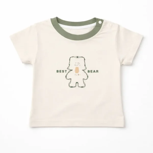 Bear Print T-Shirt and Shorts Set – 2Piece Imported Outfit pair front photo shirt view