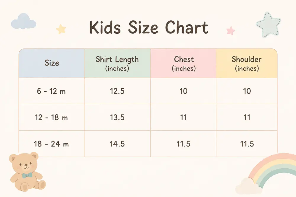 Detective Bear Boys 2Pc Cotton Summer Shorts - 6 TO 24M size chart size guide