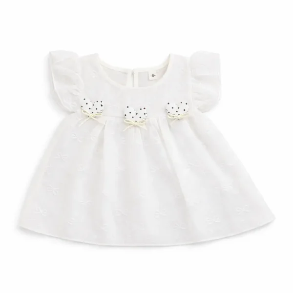 Embroidered Top with Beige Wide Leg Pants Set – 1 TO 6Y FROCK