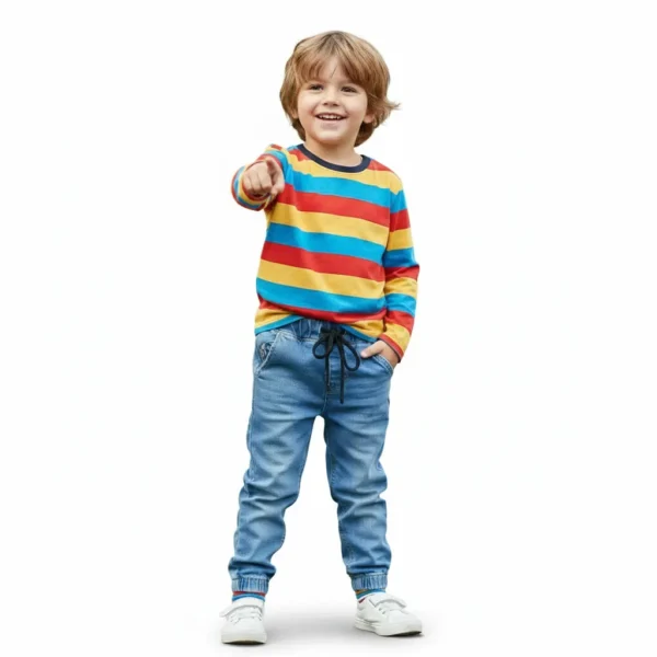 EziFit's Denim Grip Pant Light Blue Export Quality how it looks