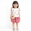 Girls Red Gingham Shorts for Summer - 6M TO 5Y how it looks wearing