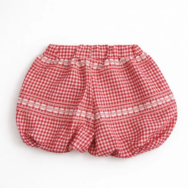 Girls Red Gingham Shorts for Summer - 6M TO 5Y nickers