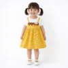 Girls Yellow Floral Pinafore Frock for Summer - 1 TO 5Y HOW IT LOOKS WEARING