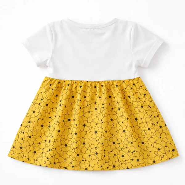 Girls Yellow Floral Pinafore Frock for Summer - 1 TO 5Y frock back