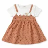 Girls Yellow Floral Pinafore Frock for Summer - 1 TO 5Y orange other second variation
