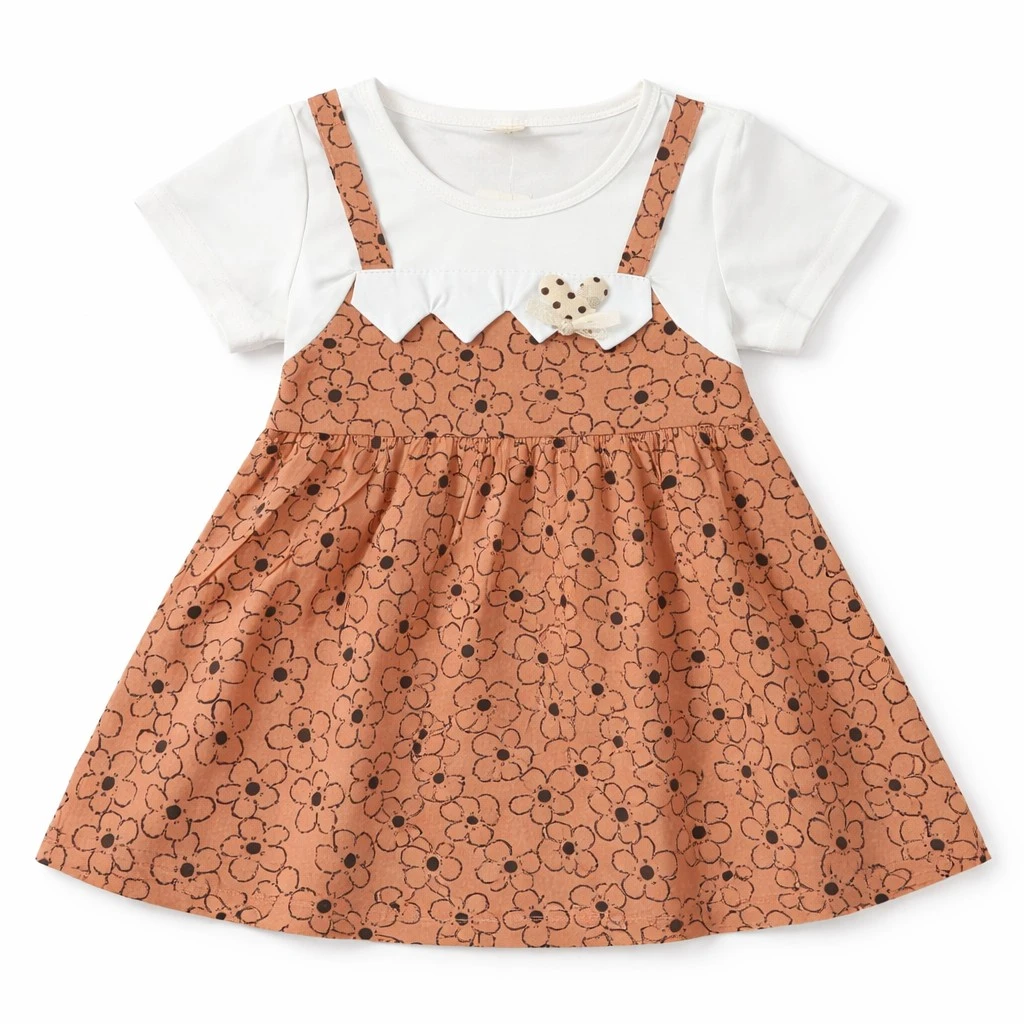 Girls Yellow Floral Pinafore Frock for Summer - 1 TO 5Y orange other second variation