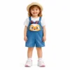 Imported 2-Piece Denim Dungaree Set – Cartoon Patch 1 TO 6Y how it looks