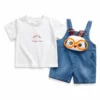Imported 2-Piece Denim Dungaree Set – Cartoon Patch 1 TO 6Y pair