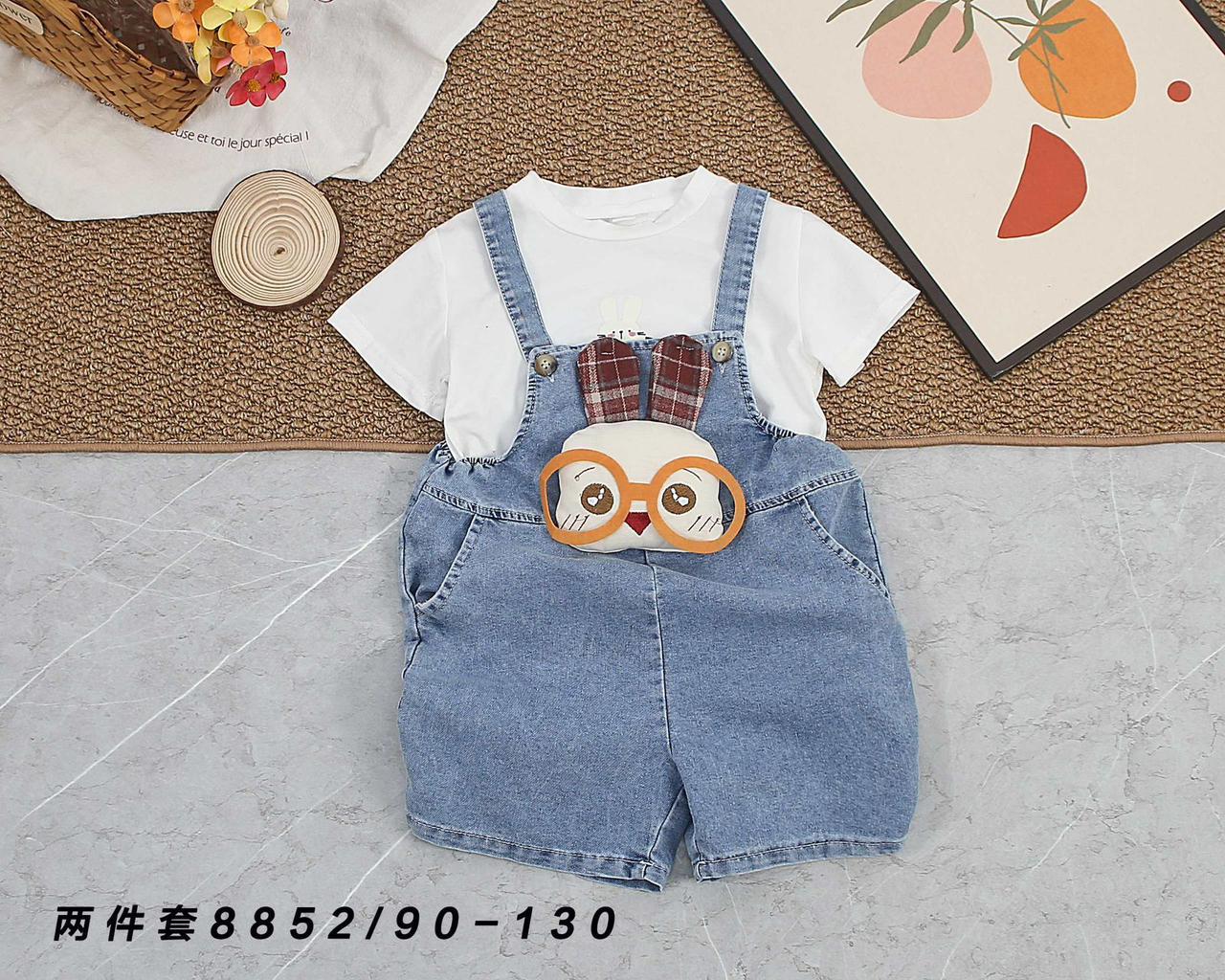Imported 2-Piece Denim Dungaree Set – Cartoon Patch 1 TO 6Y