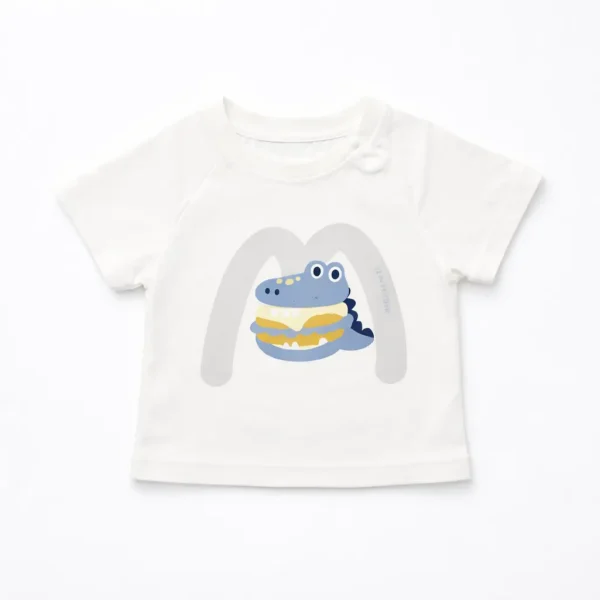 Imported Cartoon T-Shirt & Striped Shorts Summer Outfit shirt