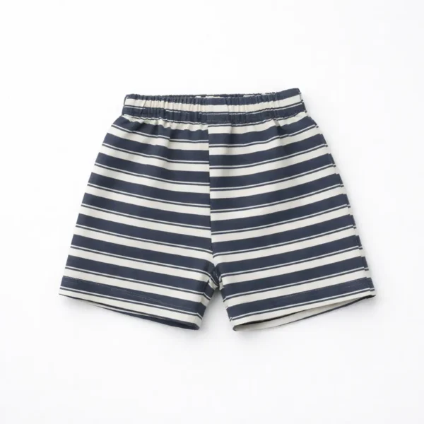 Imported Cartoon T-Shirt & Striped Shorts Summer Outfit trousers for grey