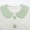 Imported Collar Romper, Floral Buttons - Cute Summer Outfit closeup chest buttons