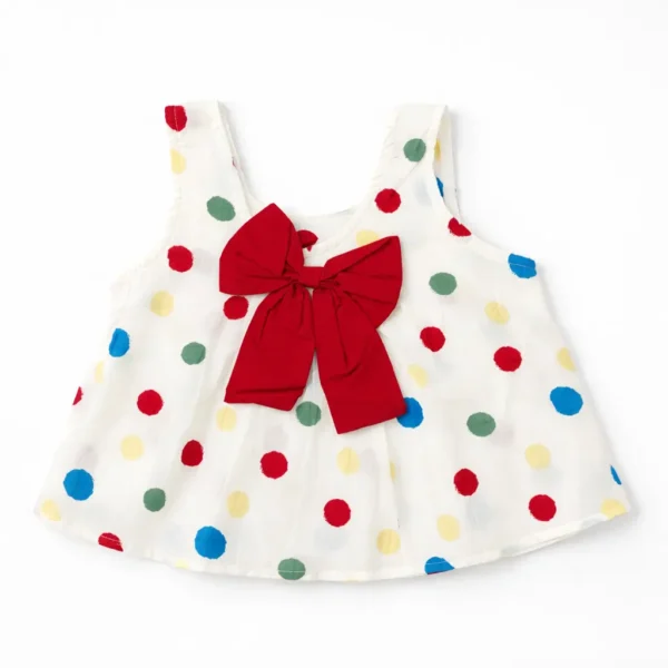 Imported Polka Dot 2-Piece Summer Set - 1 TO 6Y pair shirt