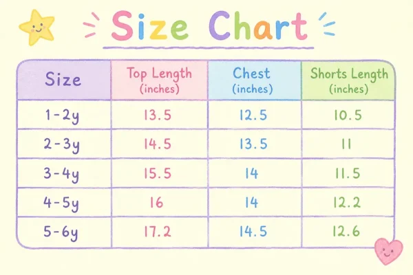 Imported Polka Dot 2-Piece Summer Set - 1 TO 6Y size chart size guide