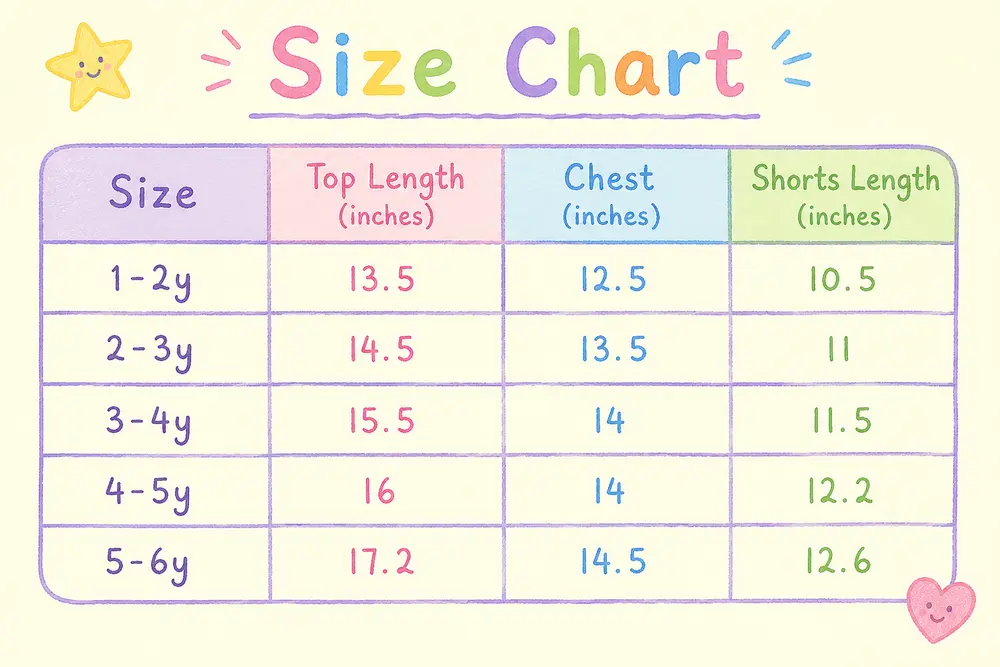 Imported Polka Dot 2-Piece Summer Set - 1 TO 6Y size chart size guide