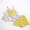Imported Polka Dot 2-Piece Summer Set (Yellow) - 1 TO 6Y