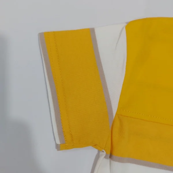 Imported Soft Cotton T-Shirt Round Neck Summer Yellow closeup