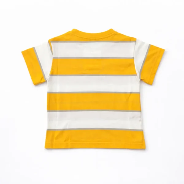 Imported Soft Cotton T-Shirt Round Neck Summer Yellow front side backside