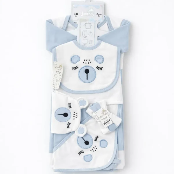 Journey Baby 10-Piece Essential Cotton Full Suit Gift Set light blue variation